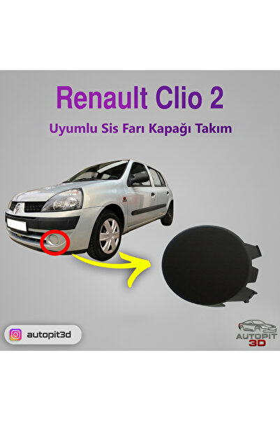 AutoPit 3D Renault Clio 2 Uyumlu Sis Farı Kapağı Sağ / Sol Takım (2001-2006)