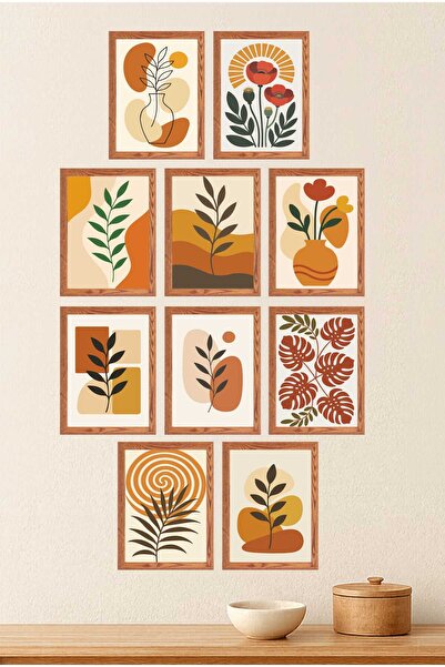 UNT Modern Botanical 10-Piece Painting Set with Frame Appearance |   Stylish ...