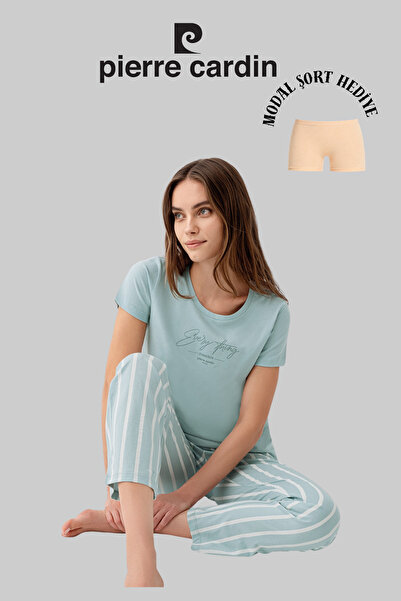 Pierre Cardin Γυναικείο σετ πιτζάμες με φαρδύ γιακά και λεπτομέρεια στην τσέπ...