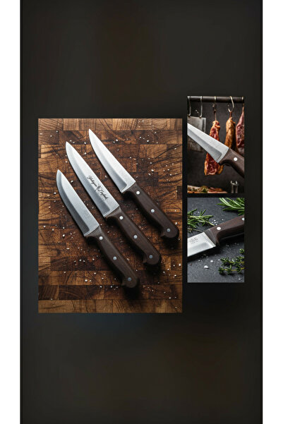 Yatağan Zeybek Professional 3-Piece Butcher Knife Set - Stainless Steel 2.5mm...