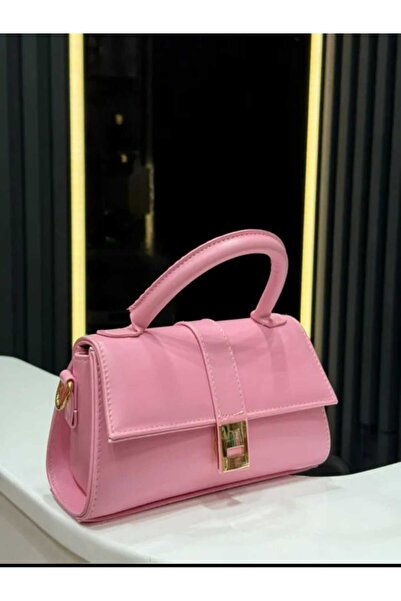 ÖZÜM TAKI حقيبة يد وكتف كلاسيكية صغيرة الحجم للنساء باللون الوردي