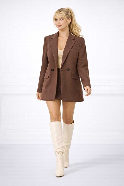 THB.Edition Kadın Oversize Çift Düğme Blazer Ceket