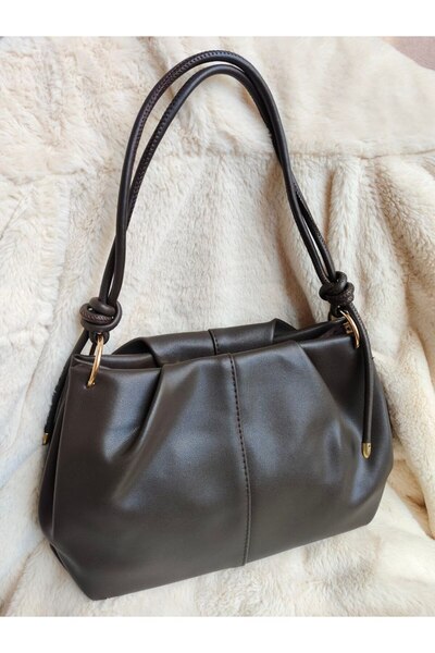 Tuel Women's Leather-Look Shoulder Bag with Knot Detail and Zipper