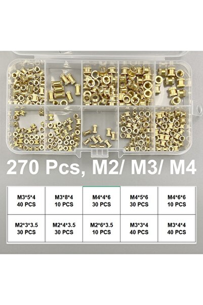 choice2 270 قطعة من صواميل التسخين النحاسية M2 M3 M4 M2 M2.5 M3 M4 M5 M6، ذات...