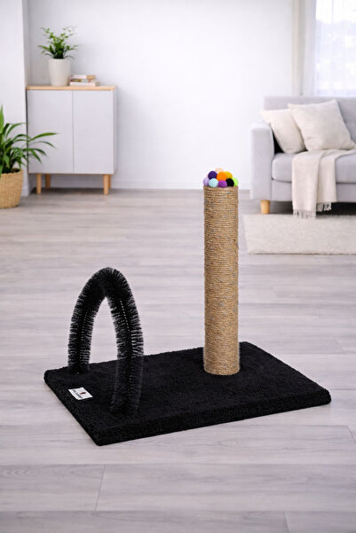 petlocations منصة لعب للقطط مع فرشاة للحك (يتوفرة خيارات الألوان)