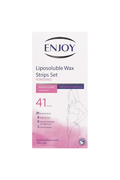 Enjoy Liposoluble Powdered Wax Strips Set for Sensitive Skin, 41 Pieces