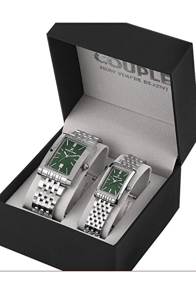 Daniel Klein Brand Silver Green Color Couple Watch Set – Men & Women Combinat...