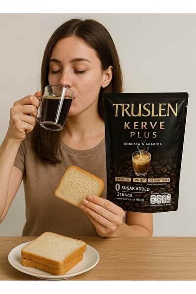 Truslen Kerve Plus Robusta & Arabica Coffee – 12 Sachets with Whey, Fiber & A...