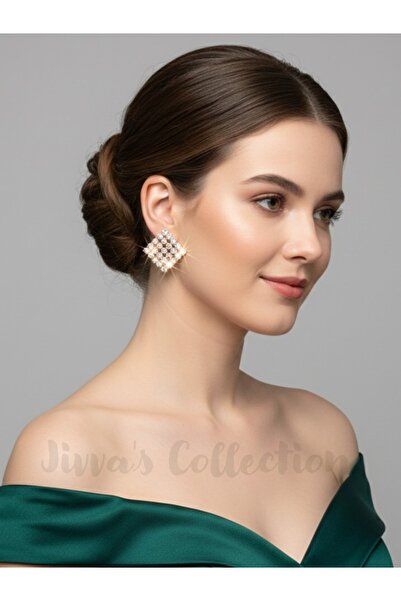 Jivva's Collection أقراط من سلسلة لوكس باكلفا مرصعة بالأحجار اللامعة