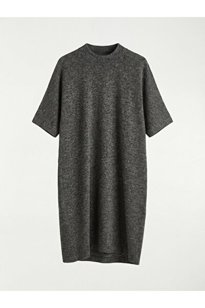 LC Waikiki New season from güli̇s gi̇yi̇m gray straight Mock Neck ko dress