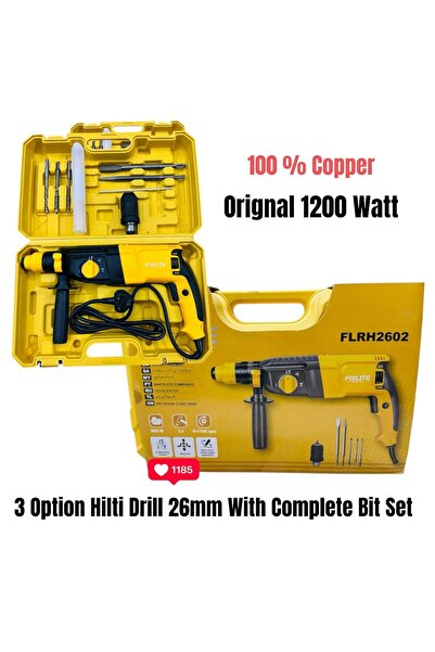 Fixlite 3 Option Hilti Drill 26mm – 100% Copper Motor with Complete Bit Set