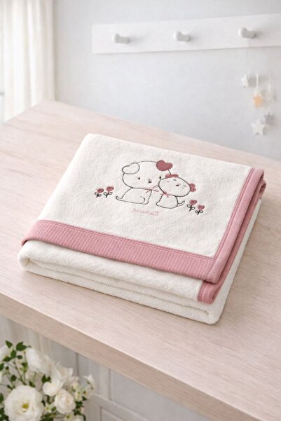Ekebaby Eke My Baby Pink 100% Organic Cotton Swaddle Towel 82X90 cm