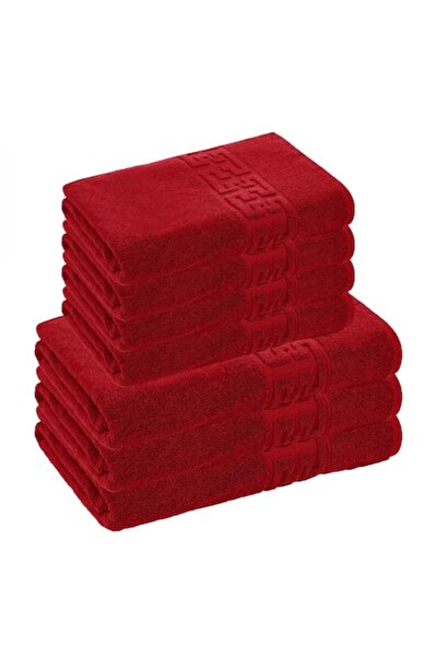 Lenjeria Pufoasa Set of 7 Towels, 100% Cotton, 500g/m² - Red