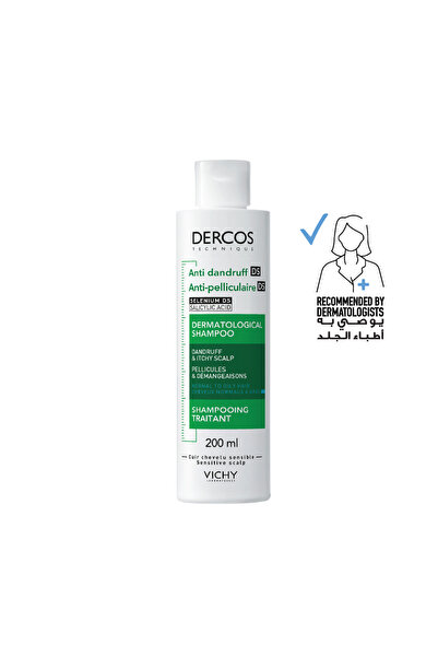 Vichy Dercos Anti Dandruff Shampoo for Normal to Oily Hair, 200ml
