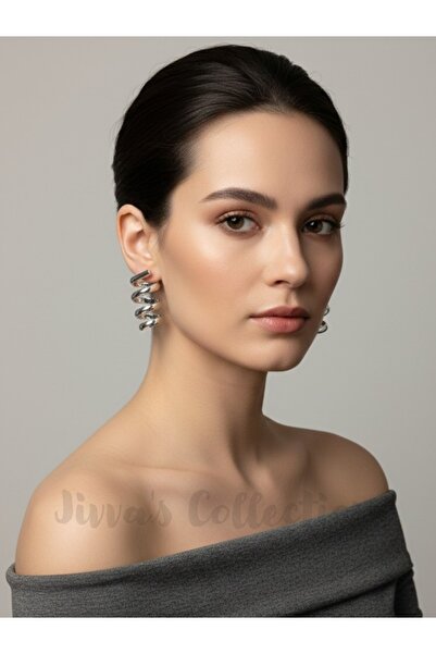 Jivva's Collection أقراط حلزونية بتصميم فاخر