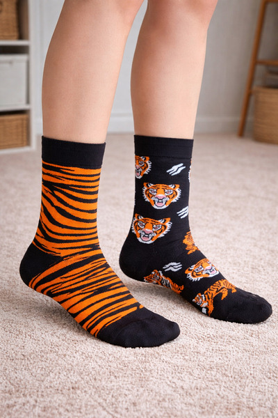 uğurlu dükkan Tiger Figured Socks 36 44