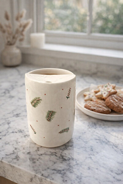 uğurlu dükkan White Pine Tree Patterned Mug Cup