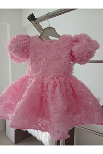 prenses tasarım atolyesi 3 d gül desenli abiye