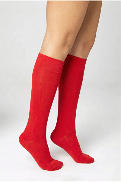 bamboo star Bamboo Women's Knee-Length Red Long Soft Stitch-Free Socks / Pantyhose / Skin Not Showing Socks