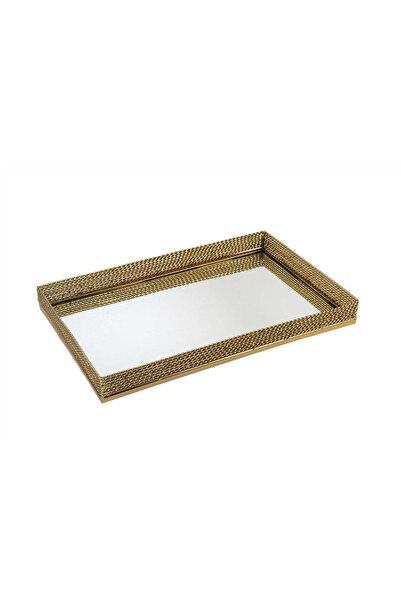 YASAR CONCEPT Torsion Mirrored Metal Tray 26X41 cm