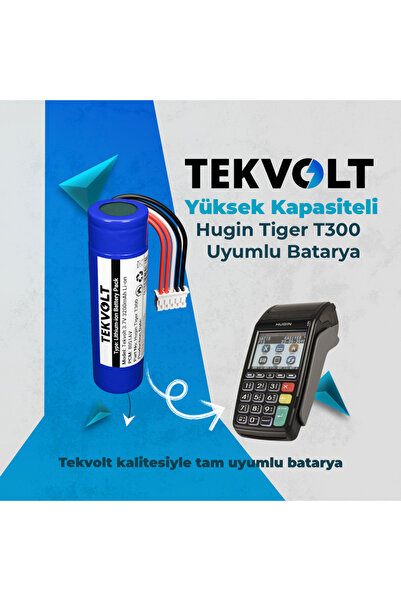Tekvolt Enerji Hugin Tiger T300 Yazarkasa - POS Uyumlu 3.7V 3200mAh Li-ion Ba...