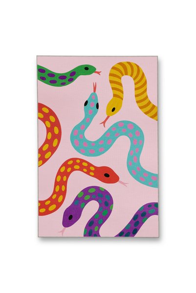 Rugs Modern Halı Mosso Pink Themed Abstract Snake Cartoon Pattern Woven Base ...