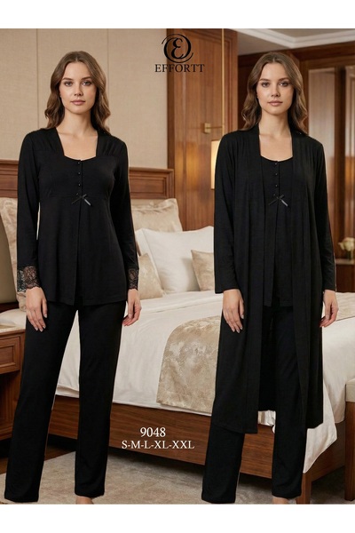 EM&FA TEKSTİL Pregnant Maternity Pajama Set with Robe