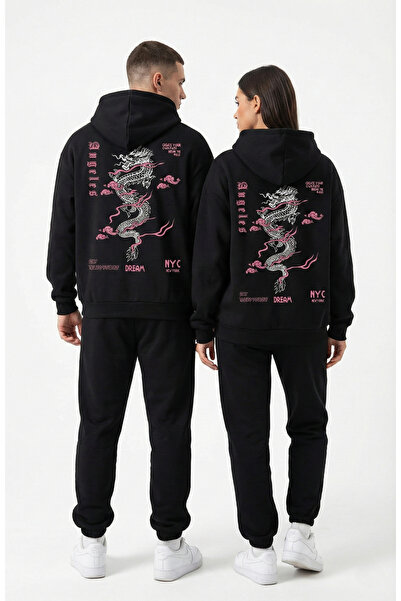 NEVERMIND Unisex Oversized Hoodie Detailed Graphic Figure Printed