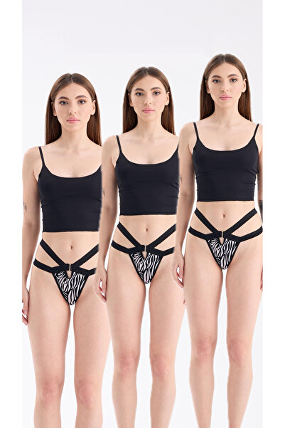 YOYYO Women's 3-Piece Leopard Thong Set |   Panties |   String |   Thong