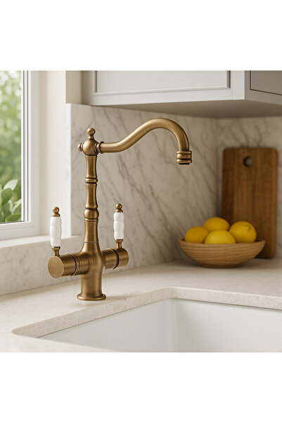 banyosepeti صنبور مغسلة فالنت ديو العتيق المصنوع من الفولاذ المقاوم للصدأ - ذ...