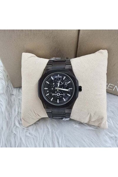 benon Men's Carbon Waterproof Watch with Black Strap and Black Dial