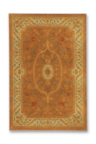 Rugs Modern Halı Mosso Orange Themed Traditional Motif Patterned Woven Base M...