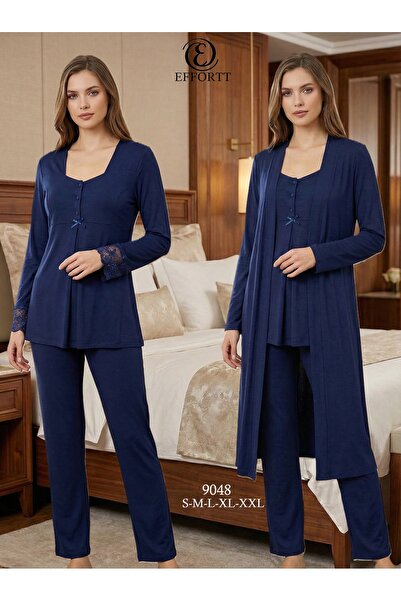 EM&FA TEKSTİL Pregnant Maternity Pajama Set with Robe