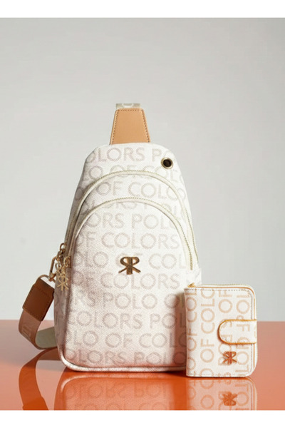 Çanta Trend Polo of Colors Cream Women's Adjustable Strap White Monogram Body...