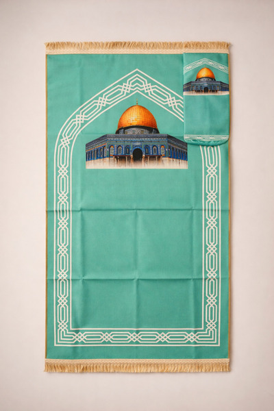 Öz Kadife Taşınabilir Keseli Seccade – Hafif, Katlanabilir, Desenli Namaz Sec...