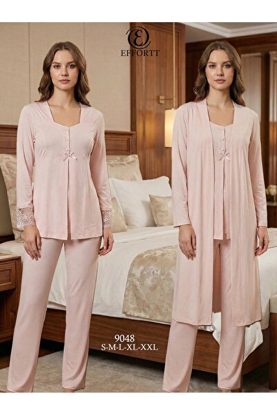 EM&FA TEKSTİL Pregnant Maternity Pajama Set with Robe