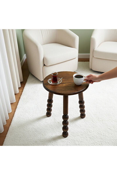 Vera Concept Home Ahşap Sehpa Koltuk Sehpası Yan Sehpa Zigon Sehpa Servis Seh...