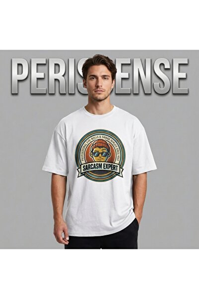 PERISENSE Unisex Sarcasm Expert Printed Premium Combed Cotton Oversized T-Shirt