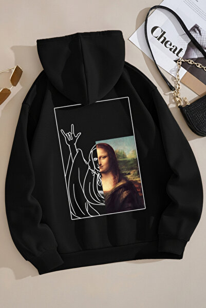 EFFRENATU سويت شيرت مونا ليزا بطبعة قصة فضفاضة