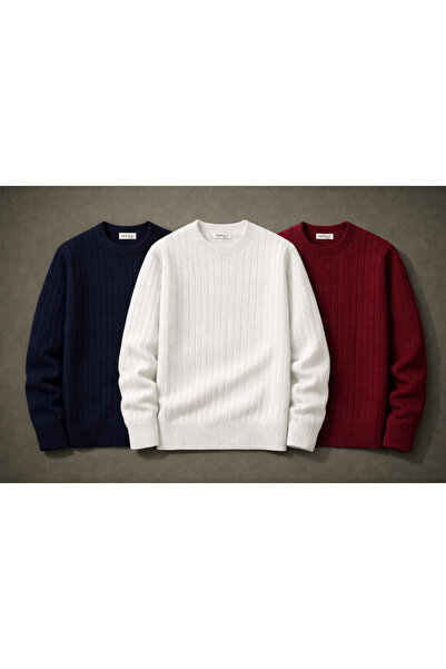 pepule 3-Pack Men's Winter Knitwear Sweater Knitted Cycling Casual Wear