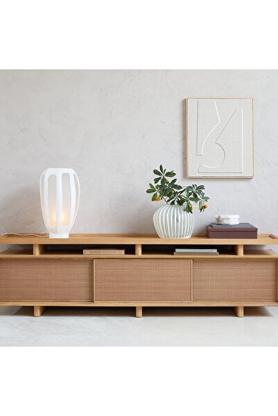 Creawood Prona Natural Masif Meşe Modern Tv Ünite, 200cm