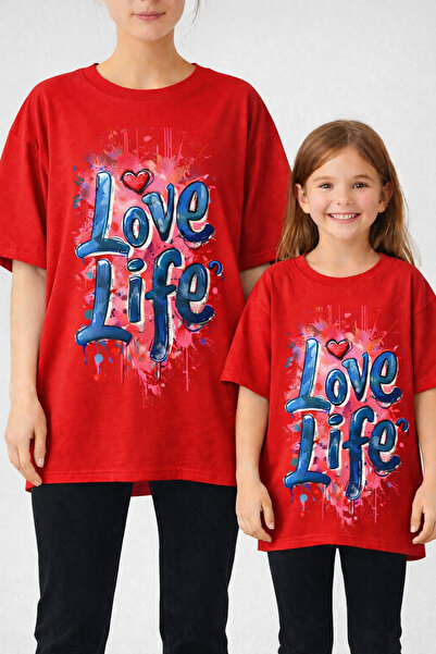 Tiny and Co 100% Cotton Love Life Printed Mother/Child Combination T-Shirt (t...