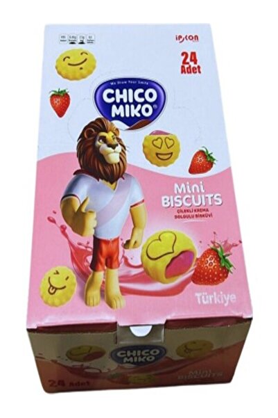 İPKON CHICO MIKO MİNİ BİSCUITS ÇİLEK AROMALI BİSKUVİ 6 ADET