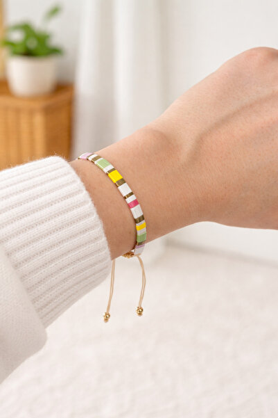 EL YAPIMI سوار تيلا متعدد الألوان قابل للتعديل من ميوكي