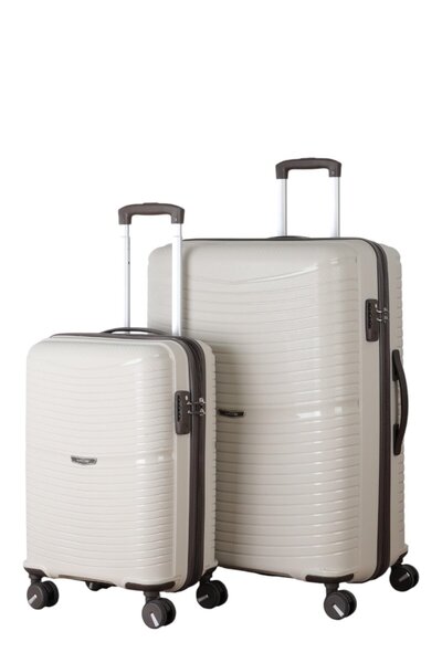 MÇS V379 AURA Y.ÜRETİM PP VALİZ 55 CM + 75 CM SİYAH SET