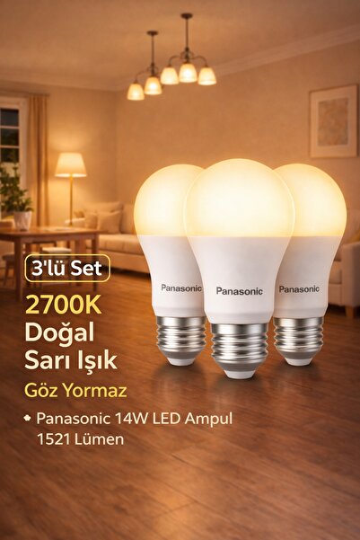 PANASONIC 14W E27 LED Ampul 2700K Doğal Sarı 1521 Lümen