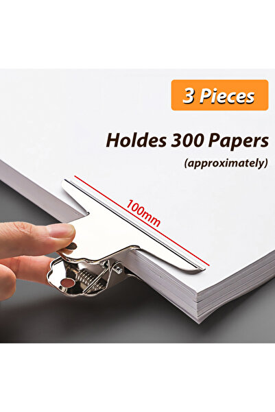 Choice6 100mm 3pcs Stainless Steel Multi-functional Metal Clamp Paper Clips S...