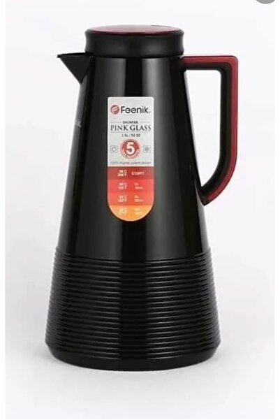 b11 Phenolic thermal flask with inner glass – black x red