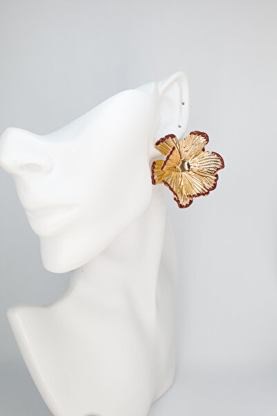 Stella Fortis Flower Shaped Double Color Gold Women's Earrings |   Sf Bold Se...