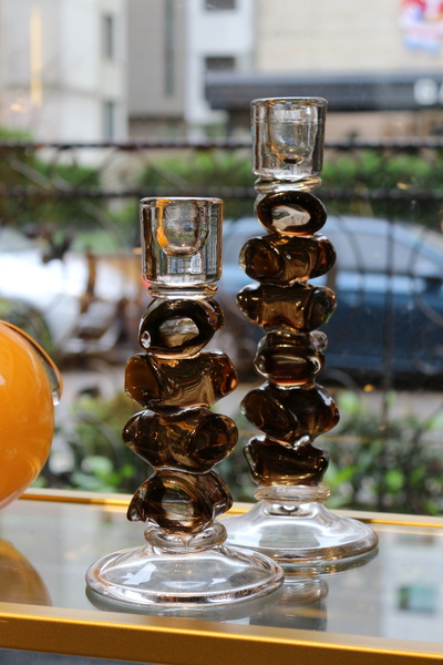 tuan design 2 Lİ İTHAL ŞAMDAN KAHVERENGİ